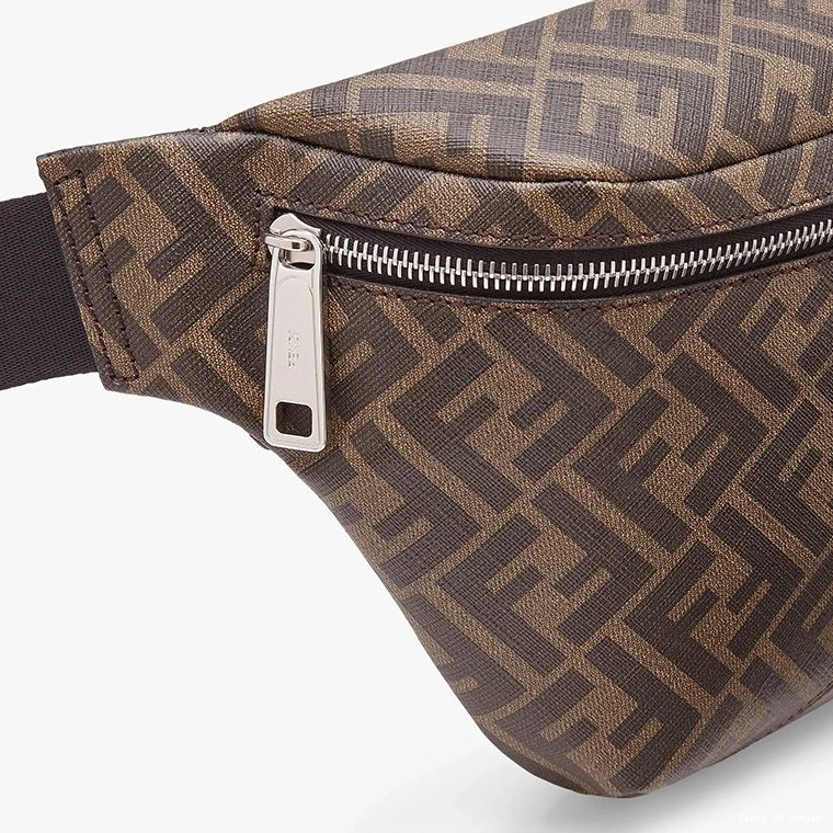 Affordable HOT FF Fabric Brown Belt Bag Fendi In Motif Coffee 0823